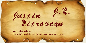 Justin Mitrovčan vizit kartica